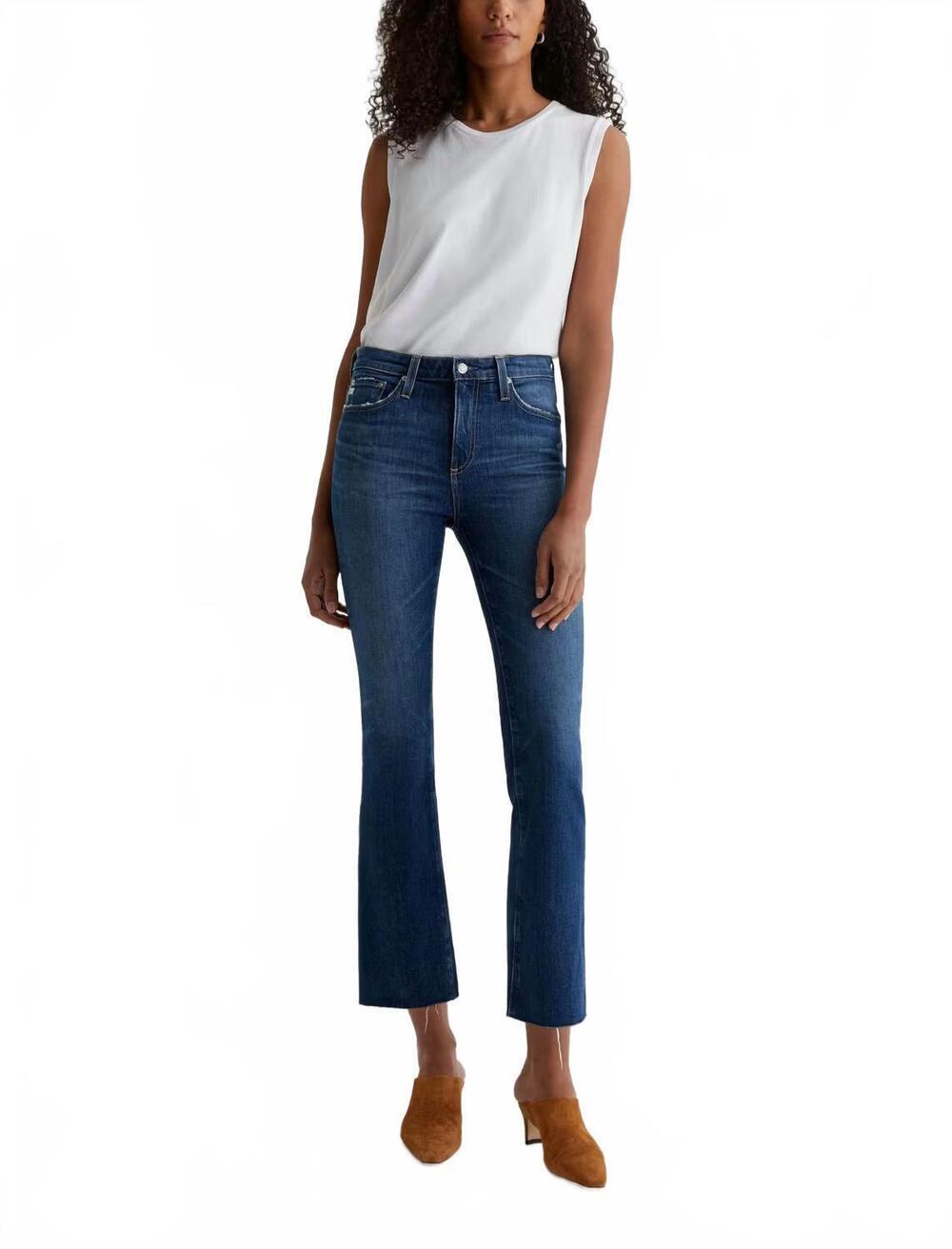 NEW AG JEANS farrah boot crop mid rise jeans in 11 years memory